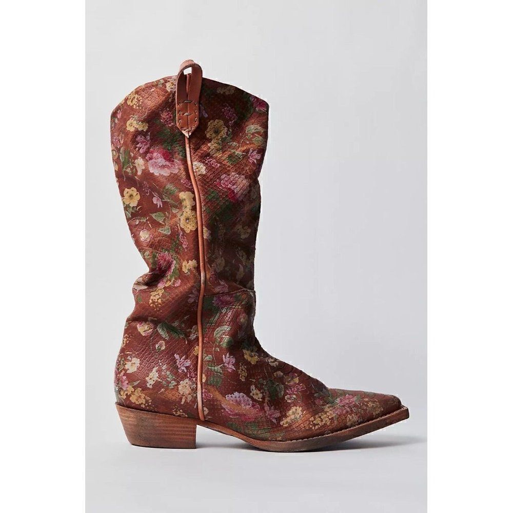 NEW WE THE FREE PEOPLE Sz 37 MONTAGE PRINTED TALL BOOTS - Picture 3 of 7